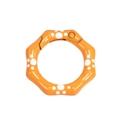 Bamboe-stijl veerring sleutelhanger met kattenpootpatroon in oranje en wit - Oranje