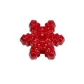 Vibrant red snowflake acrylic bead with glossy finish and center hole for DIY jewelry - Snowflake / Red
