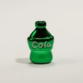 Perlina a forma di bottiglia di cola verde lucida per gioielli fai-da-te e portachiavi - Verde Metallizzato
