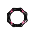 Zwarte ring met bamboe-ontwerp en roze kattenpoten voor DIY-sleutelhangers - Zwart