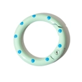 Hellgrüner Federring-Verschluss mit blauen Punkten für DIY Schmuck Schlüsselanhänger - 25mm / Milchiges Grün