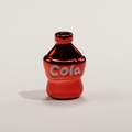 Ciondolo bottiglia di cola rossa galvanizzata con testo bianco per gioielli fai-da-te - Rosso Metallizzato