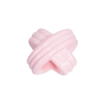 Pale pink glossy acrylic cross-shaped bead with ribbed texture for jewelry making - Prepared By / Light Pink