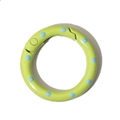 Grüner Federring mit blauen Punkten für DIY-Schlüsselanhänger und Taschenzubehör - 25mm / Gelb & Grün