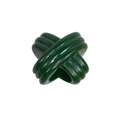 Dark green X-shaped acrylic bead with ribbed texture for DIY jewelry making - Prepared By / Dark Green