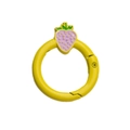 Yellow round spring ring clasp with a cute purple strawberry charm for DIY keychains - Dark Yellow