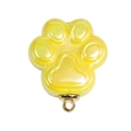 Ciondolo a zampa di gatto giallo perlato con anello dorato per creazioni di gioielli - Giallo Solido