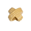 Glossy bright yellow X-shaped acrylic craft bead with multi-layered ribbed texture - Prepared By / Light Coffee