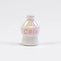 Perlina a forma di bottiglia cola bianco perlato con scritta rosa per gioielli fai da te - Bianco UV Arcobaleno