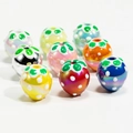 Colorful strawberry-shaped DIY beads with center holes in various vibrant glossy finishes - Strawberry Shape (Strawberry) / Random Mixed Colors