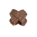 Brown cross X-shaped acrylic scarf buckle bead with striped texture for DIY crafts - Prepared By / Dark Coffee
