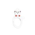 Portachiavi con testa di orso bianco e moschettone a molla in lega per accessori DIY - Orso / Bianco