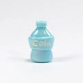 Ciondolo a forma di bottiglia di soda con finitura perlata blu e testo Cola - Blu UV Arcobaleno