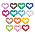 Colorful acrylic pixel heart beads in 14 vibrant shades for DIY jewelry making - Baking Paint Heart Frame / Random Color