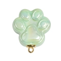 Ciondolo a zampa di gatto verde chiaro iridescente con anello dorato per gioielli DIY - Verde Pallido Solido