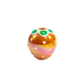 Egg-shaped orange pearl finish bead with white dots for DIY jewelry and phone chains - Strawberry Shape (Strawberry) / Orange