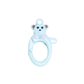 Chiusura a moschettone a forma di orso blu rosa con anello a molla per portachiavi - Orso / Azzurro