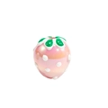 Pink and orange gradient 3D strawberry bead with top green leaves for DIY jewelry - Strawberry Shape (Strawberry) / Pink
