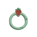 Mint green strawberry spring ring keyring connector for DIY accessories - Emerald