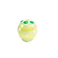 DIY strawberry glass bead in yellow-green with white dots and green floral detail - Strawberry Shape (Strawberry) / Light Green