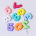 Colorful macaron silicone number charms 0-9 for DIY jewelry and phone chain making - Number (24.5*20mm)