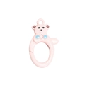 Fibbia ad anello a molla orso rosa con fiocco blu per accessori portachiavi fai da te - Orso / Rosa Chiaro