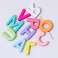 Colorful silicone alphabet beads for DIY crafts in soft macaron shades and textures - Letter (30*30mm)
