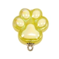 Ciondolo zampa di gatto gialla glitterata in resina perlata con anello in metallo per portachiavi - Giallo Luccicante