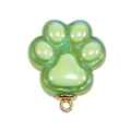 Ciondolo a forma di zampa di gatto in resina verde perlato con anello in metallo dorato - Verde Glitterato