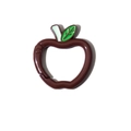 Mousqueton pomme marron avec feuille verte pour porte-clés et accessoires DIY - Café Foncé