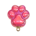 Ciondolo zampa di gatto rosa acceso con anello dorato per gioielli fai da te - Rosa Luccicante