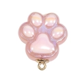Ciondolo zampa di gatto rosa perlato con anello in metallo dorato per gioielli DIY - Glitter Rosa