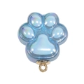 Ciondolo zampa di gatto blu aurora con finitura in resina glitterata e anello d'oro - Blu Glitterato