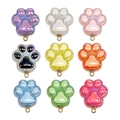 Set di nove ciondoli colorati a zampa di gatto con finitura perlata per creazione gioielli DIY - Motivo Glitter Colori Casuali