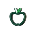 Anello a molla in metallo a forma di mela verde scuro con dettaglio foglia DIY - Verde Scuro