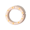 Beigefarbener runder Federverschluss mit gelben Punkten für DIY-Schmuck und Schlüsselanhänger - 25mm / Grapefruit