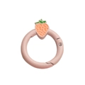 Pink strawberry round spring ring clasp for DIY keychain and bag accessory crafting - Light Pink