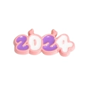 DIY Zubehör 2024 Zahlenanhänger in Rosa und Lila Harz für Schlüsselanhänger und Handys - 2024 Doppelseitiges Geweih-Tag / Rosa