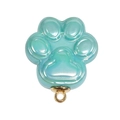 Ciondolo a zampa di gatto in resina blu tiffany iridescente con anello in metallo - Verde Smeraldo Solido