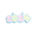 Accessorio ciondolo numero 2024 in resina color macaron per catene per cellulari e chiavi - Etichetta di Corna a Doppia Faccia 2024 / Azzurro