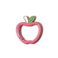 Portachiavi con anello a molla in metallo a forma di mela rosa con foglia verde - Pesca