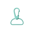 Mint green spring ring clasp with rotating D-ring for DIY keychain and bag accessories - Emerald