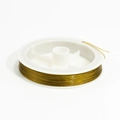 Golden jewelry wire on white spool for DIY handicraft and jewelry making projects - 0.3mm Diameter (80m Spool) / Gold
