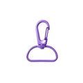 Polished purple swivel lobster clasp with D-ring for DIY keychains and handbag hardware - Purple
