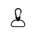 Matte black swivel lobster clasp with rotating D-ring for bags and DIY keychain making - Black