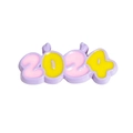 Purple 2024 year charm for DIY jewelry making with pink and yellow inlay detail - 2024 Double Sided Antler Tag / Purple