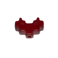 Dark red acrylic pixel heart bead with center hole for DIY jewelry and phone chains - Baking Paint Inner Heart / Ankara Red