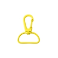 Lemon yellow swivel lobster clasp with D-ring, rotatable spring hook DIY accessory - Yellow