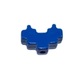 Dark blue pixelated acrylic heart charm with hole for DIY jewelry making - Baking Paint Inner Heart / Sapphire Blue