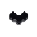 Black acrylic pixelated heart charm bead with center hole for DIY jewelry making - Baking Paint Inner Heart / Black